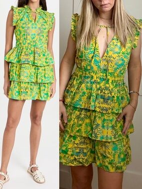 Truth Raina Dress Tropic Flower Cotton Ruffle A-Line Floral Mini